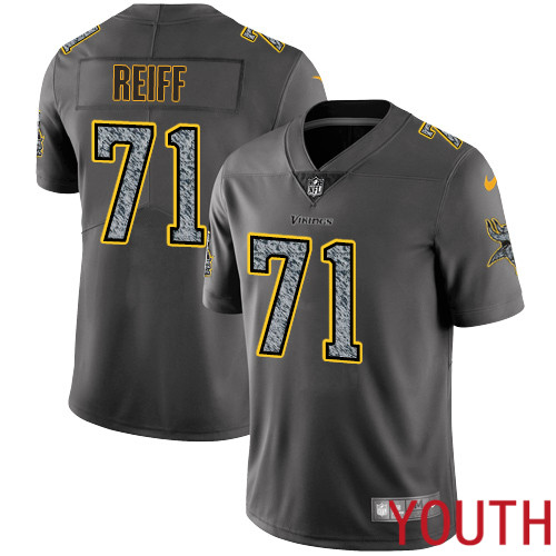 Minnesota Vikings #71 Limited Riley Reiff Gray Static Nike NFL Youth Jersey Vapor Untouchable->youth nfl jersey->Youth Jersey